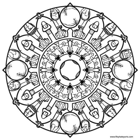 Mandala de Esportes (Desenho para Colorir)