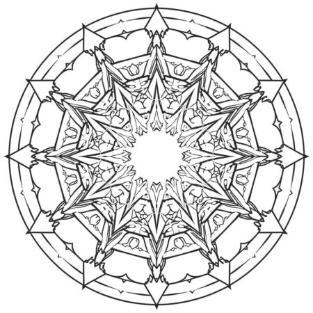 Mandala de Estrelas (Desenho para Colorir)