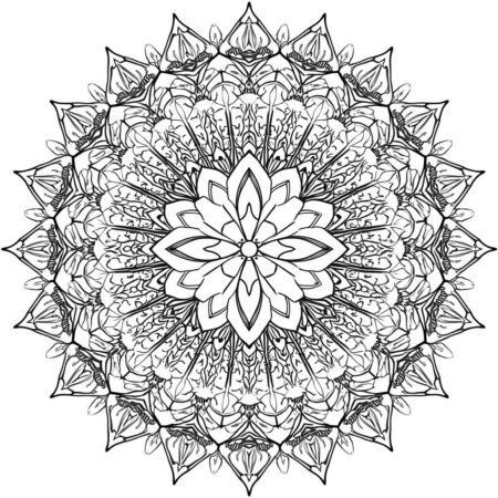 Mandala de Flores (Desenho para Colorir)