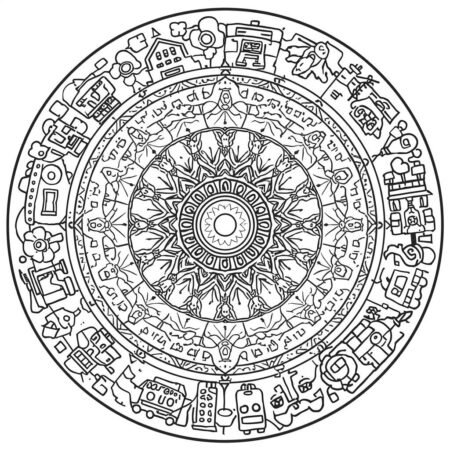Mandala de Viagem (Desenho para Colorir)