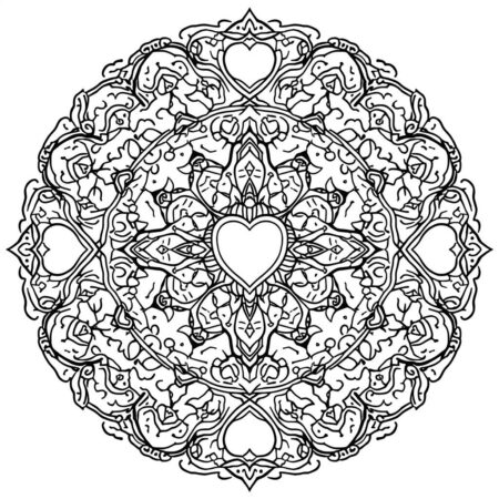 Mandala do Amor (Desenho para Colorir)
