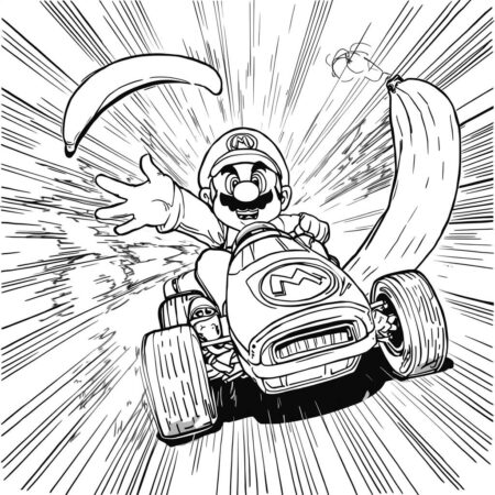 Mario Kart Acao (Desenho para Colorir)