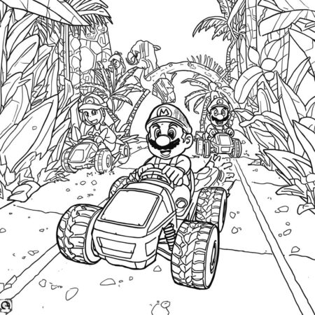 Mario Kart Aventura (Desenho para Colorir)
