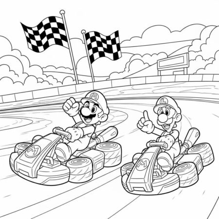 Mario Kart Corrida (Desenho para Colorir)