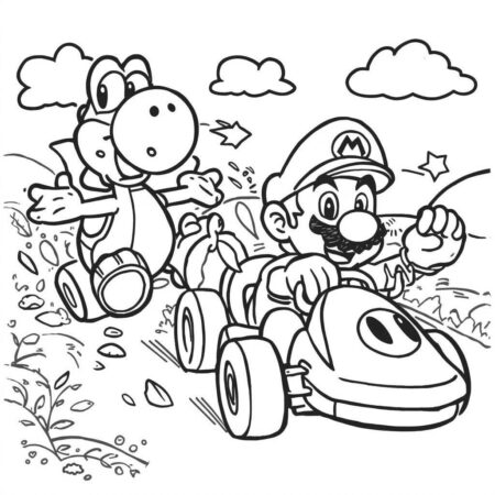 Mario Kart Diversao (Desenho para Colorir)
