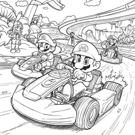 Mario Kart Estilo Realista (Desenho para Colorir)