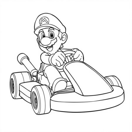 Mario Kart Simples (Desenho para Colorir)