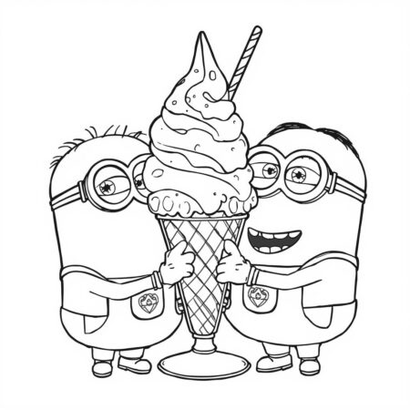 Minions e a Amizade (Desenho para Colorir)