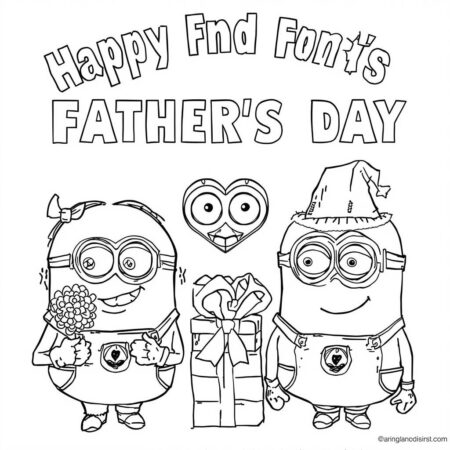 Minions e o Dia dos Pais (Desenho para Colorir)