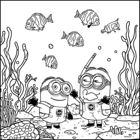 Minions e o Mundo Subaquatico (Desenho para Colorir)