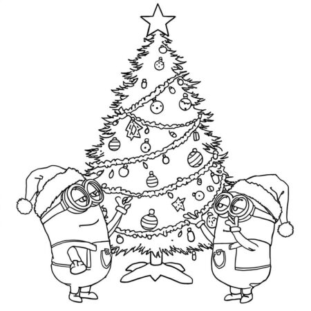 Minions e o Natal (Desenho para Colorir)