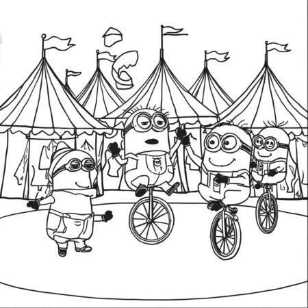 Minions no Circo (Desenho para Colorir)
