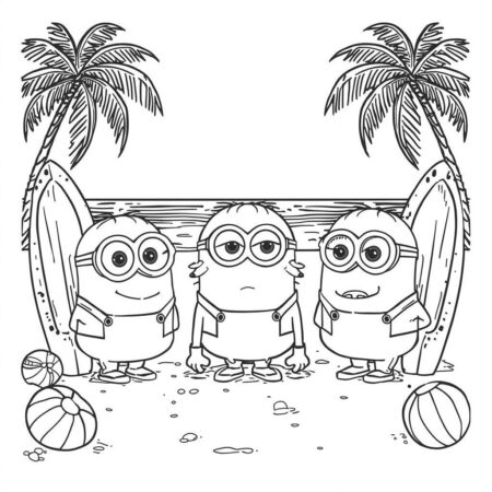 Minions no Verao (Desenho para Colorir)