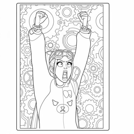 Mira Empoderada com Estilo (Desenho para Colorir)