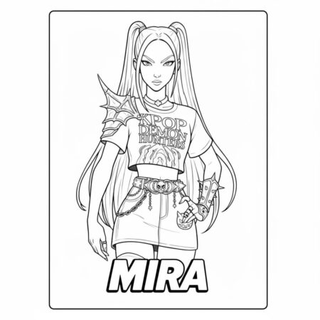 Mira Estilosa Caçadoras de Demônios K Pop (Desenho para Colorir)
