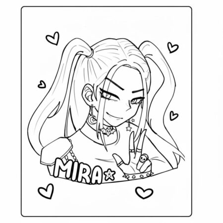 Mira Estilosa com Coração (Desenho para Colorir)