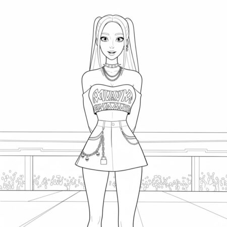 Mira Estilosa com Look Moderno (Desenho para Colorir)