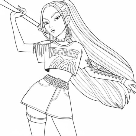 Mira Estilosa com Look Moderno (Desenho para Colorir)