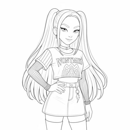 Mira Estilosa e Moderna (Desenho para Colorir)