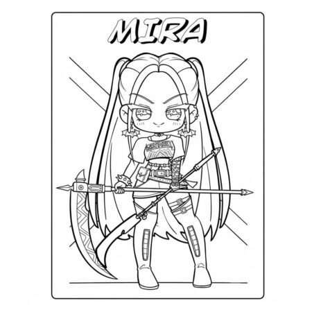 Mira Guerreira Estilosa (Desenho para Colorir)