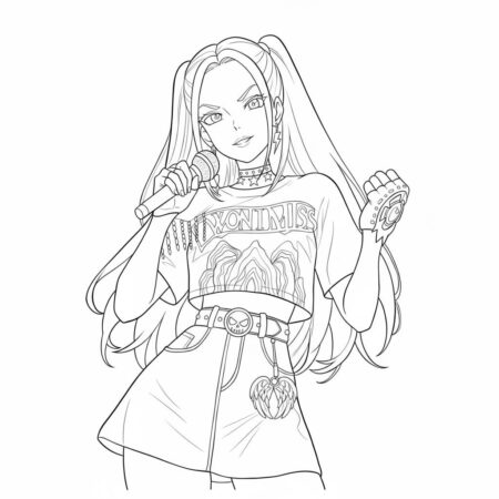 Mira Poderosa com Microfone (Desenho para Colorir)