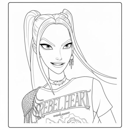 Mira Rebelde e Estilosa (Desenho para Colorir)