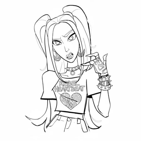 Mira Rebelde e Estilosa (Desenho para Colorir)