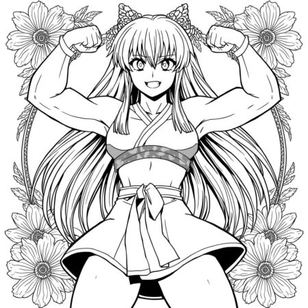 Mitsuri e sua forca (Desenho para Colorir)