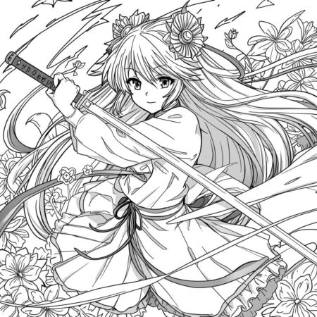 Mitsuri em acao (Desenho para Colorir)