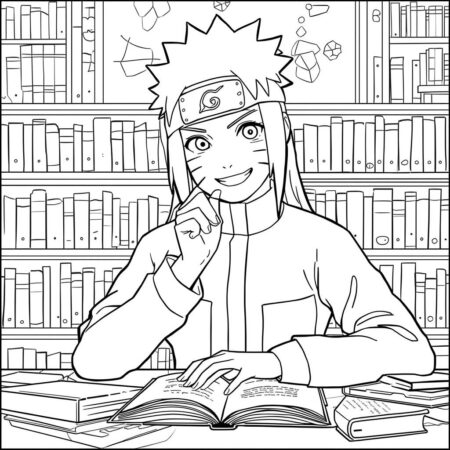 Mizuki e Naruto (Desenho para Colorir)