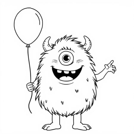Monstro Amigavel (Desenho para Colorir)