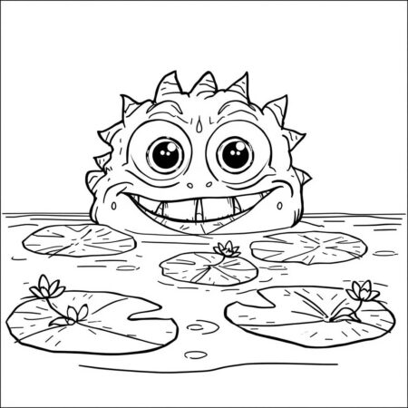 Monstro do Lago (Desenho para Colorir)