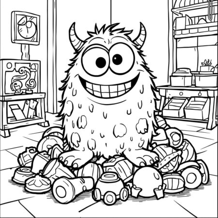 Monstro engracado Para Meninos (Desenho para Colorir)