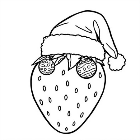 Morango Natalino (Desenho para Colorir)