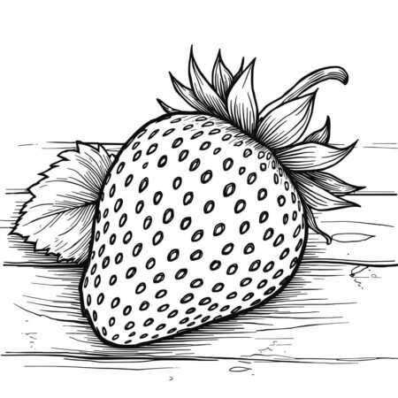 Morango Realista (Desenho para Colorir)
