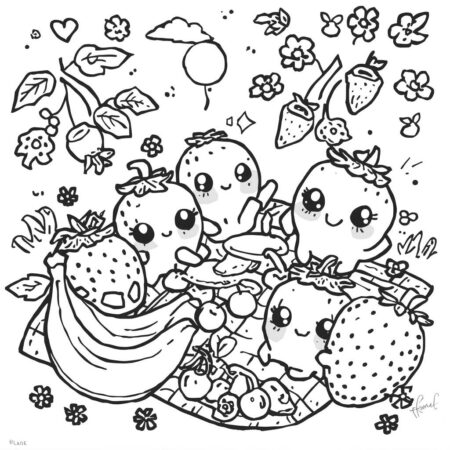 Morango e Amigas (Desenho para Colorir)