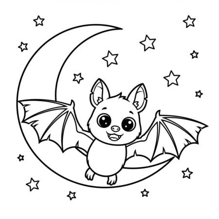 Morcego de Halloween (Desenho para Colorir)