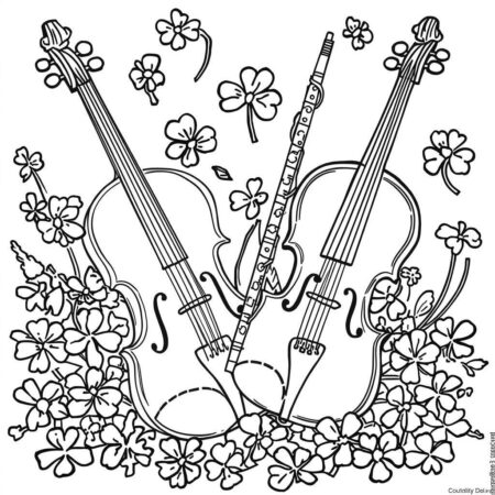Musica Irlandesa (Desenho para Colorir)