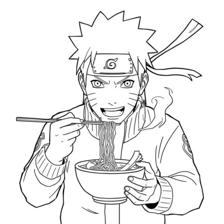 Naruto e O Ramen (Desenho para Colorir)