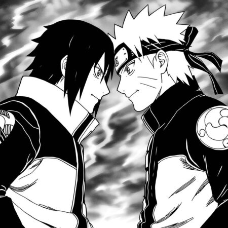 Naruto e Sasuke Rivalidade (Desenho para Colorir)