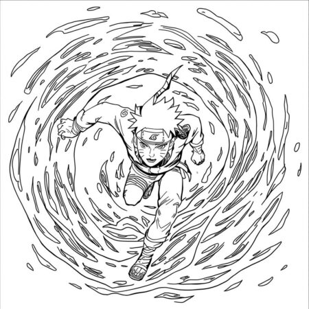 Naruto em Acao (Desenho para Colorir)