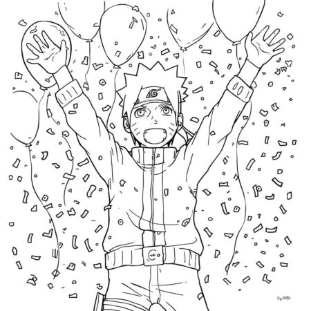 Naruto em Festa (Desenho para Colorir)