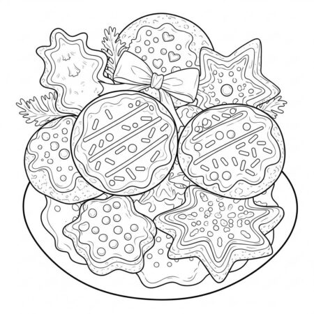 Natal Biscoitos de Natal (Desenho para Colorir)
