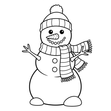 Natal Boneco de Neve (Desenho para Colorir)