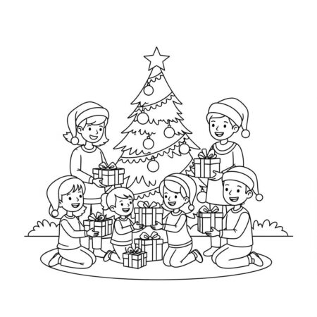 Natal Cenas de Natal (Desenho para Colorir)