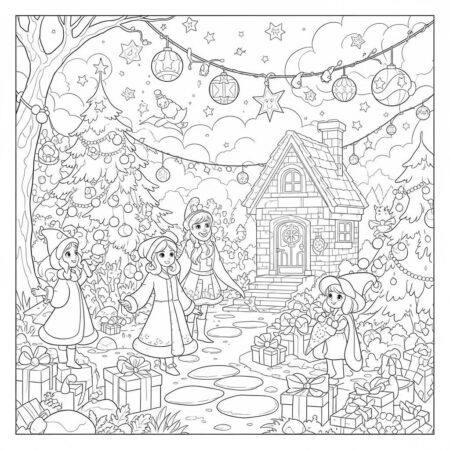 Natal Conto de Fadas (Desenho para Colorir)