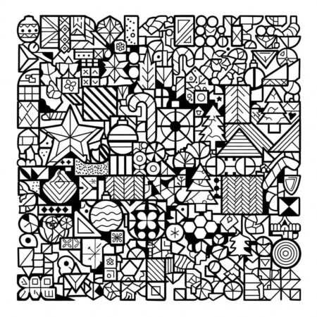 Natal Cores e Formas (Desenho para Colorir)