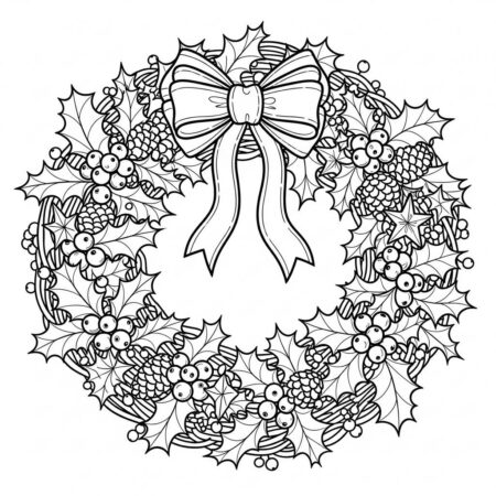 Natal Guirlanda Decorativa (Desenho para Colorir)