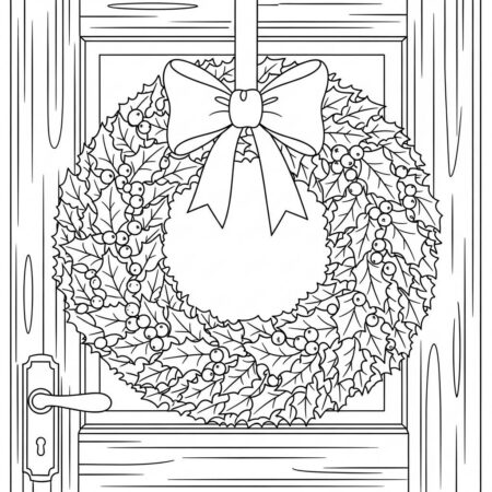 Natal Guirlanda Decorativa (Desenho para Colorir)