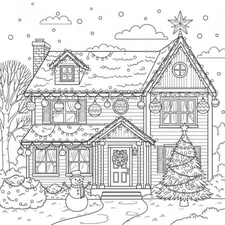 Natal Luzes Brilhantes (Desenho para Colorir)